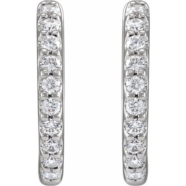 14K Lab-Grown Diamond Hoop Earrings 1/3 CTW and 1/2 CTW