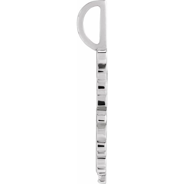 14K White .015 CT Natural Diamond Fearless Pendant