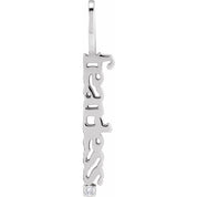 14K White .015 CT Natural Diamond Fearless Pendant