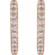 14K Lab-Grown Diamond Hoop Earrings 1/3 CTW and 1/2 CTW
