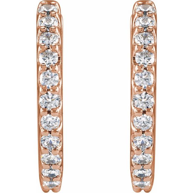 14K Lab-Grown Diamond Hoop Earrings 1/3 CTW and 1/2 CTW