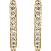 14K Lab-Grown Diamond Hoop Earrings 1/3 CTW and 1/2 CTW