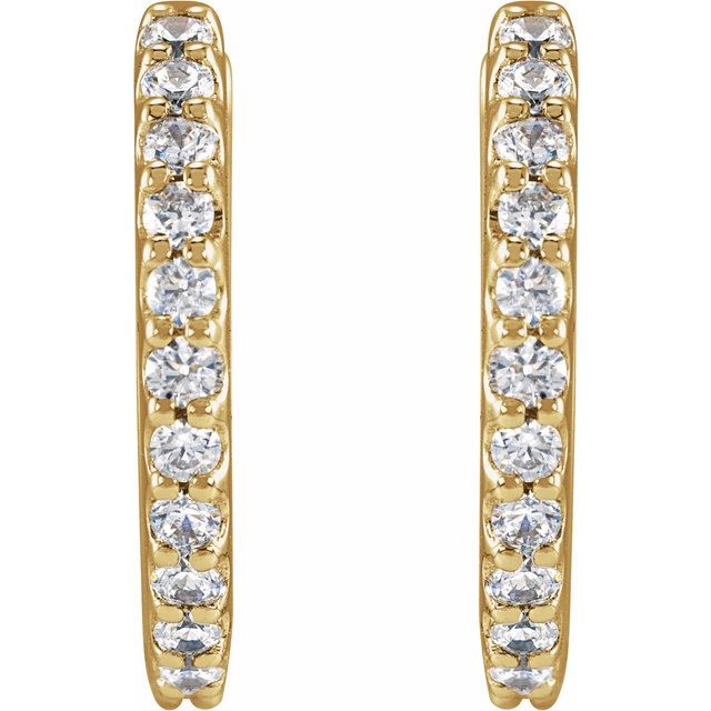 14K Lab-Grown Diamond Hoop Earrings 1/3 CTW and 1/2 CTW