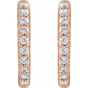 14K Lab-Grown Diamond Hoop Earrings 1/3 CTW and 1/2 CTW