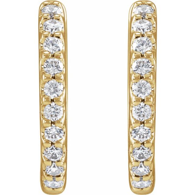 14K Lab-Grown Diamond Hoop Earrings 1/3 CTW and 1/2 CTW