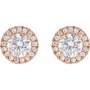 14K Rose 1 CTW Lab-Grown Diamond Stud Earrings