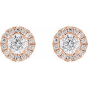 14K Rose 1/2 CTW Lab-Grown Diamond Stud Earrings