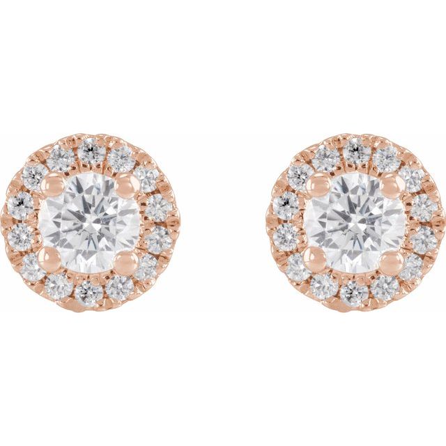 14K Rose 1/2 CTW Lab-Grown Diamond Stud Earrings