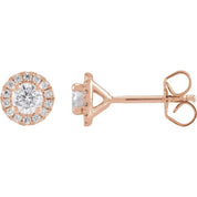 14K Rose 1/2 CTW Lab-Grown Diamond Stud Earrings