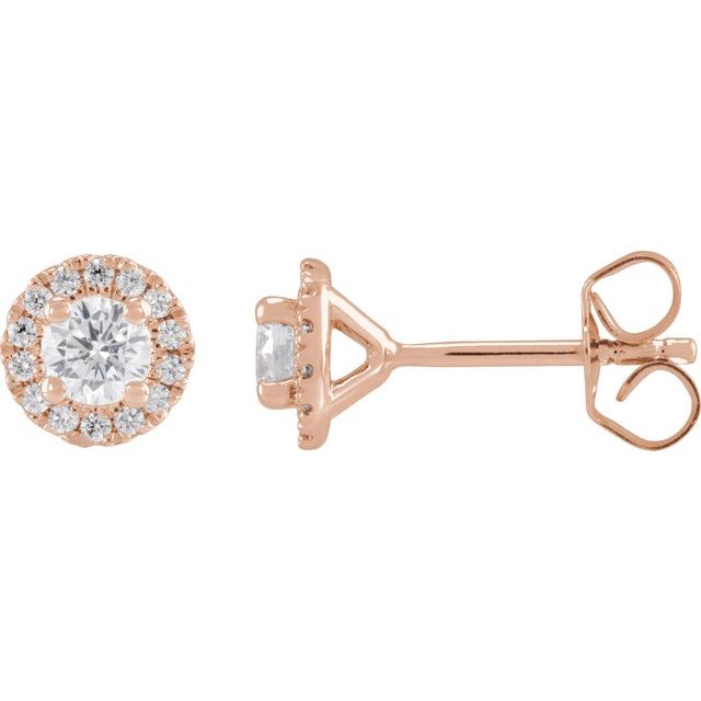 14K Rose 1/2 CTW Lab-Grown Diamond Stud Earrings