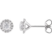 14K White 3/4 CTW Lab-Grown Diamond Stud Earrings