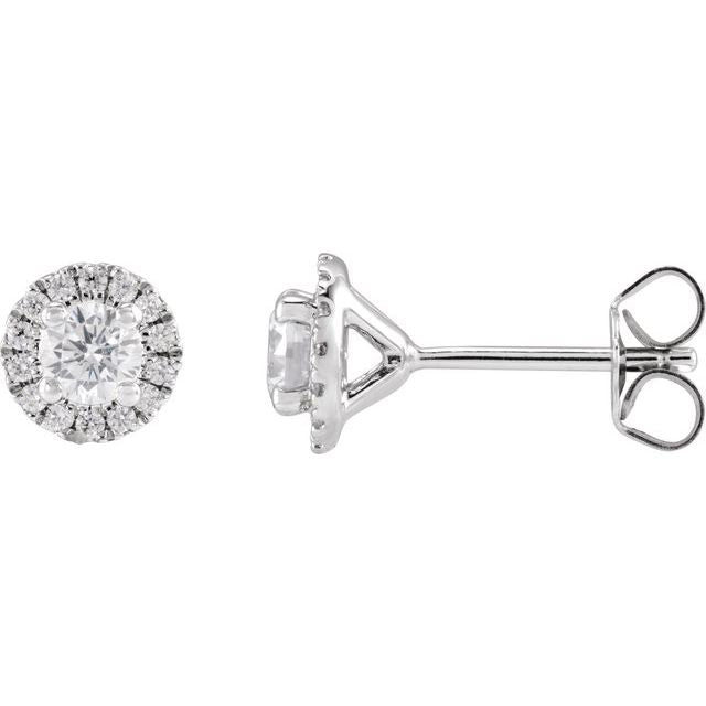 14K White 3/4 CTW Lab-Grown Diamond Stud Earrings