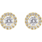 14K Yellow 3/4 CTW Lab-Grown Diamond Stud Earrings