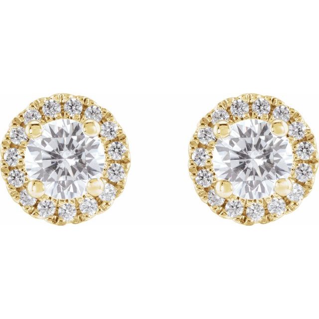 14K Yellow 3/4 CTW Lab-Grown Diamond Stud Earrings