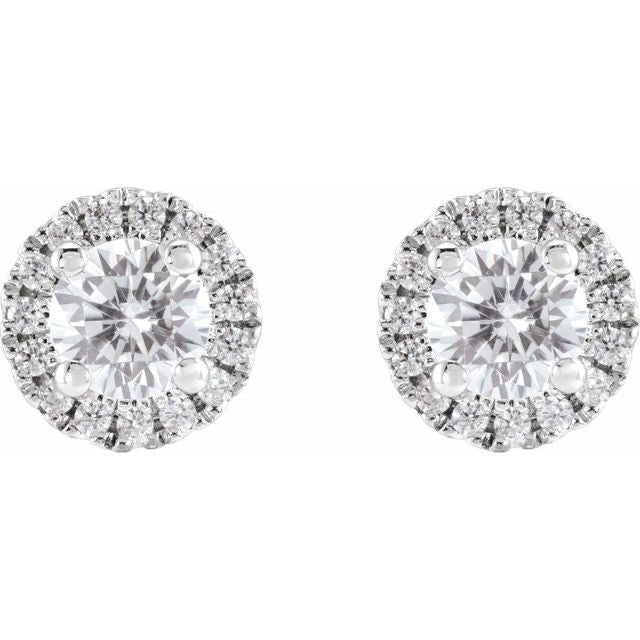 14K White 3/4 CTW Lab-Grown Diamond Stud Earrings