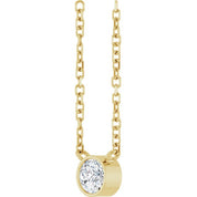 14K Yellow 1/6 CT Natural Diamond 16-18" Necklace