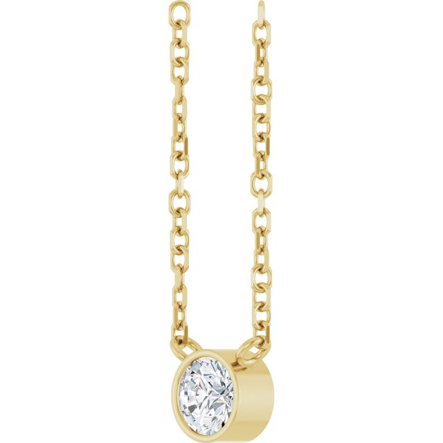 14K Yellow 1/6 CT Natural Diamond 16-18" Necklace