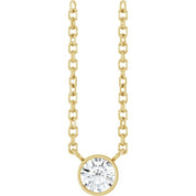 14K Yellow 1/6 CT Natural Diamond 16-18" Necklace