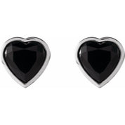 Sterling Silver Natural Black Onyx Stud Earrings