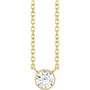 14K Yellow 1/5 CT Natural Diamond 16-18" Necklace