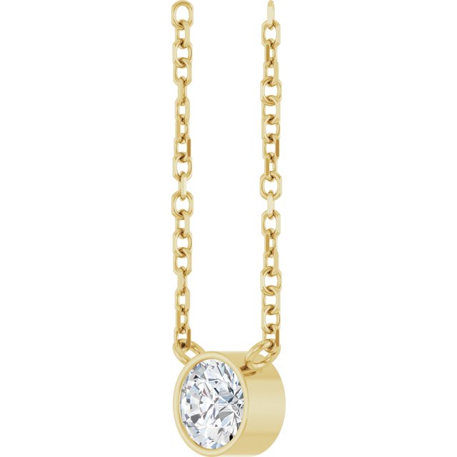 14K Yellow 1/5 CT Natural Diamond 16-18" Necklace