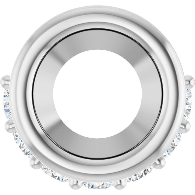 Sterling Silver 5 mm Round 1/10 CTW Natural Diamond Semi-Set Hidden Halo Pendant