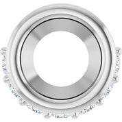 14K White 5 mm Round 1/10 CTW Natural Diamond Semi-Set Hidden Halo Pendant