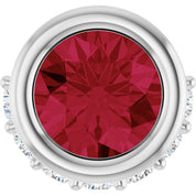 Sterling Silver Lab-Grown Ruby & 1/10 CTW Natural Diamond Pendant