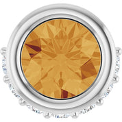 Sterling Silver Natural Citrine & 1/10 CTW Natural Diamond Pendant