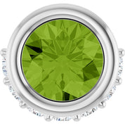 Sterling Silver Natural Peridot & 1/10 CTW Natural Diamond Pendant