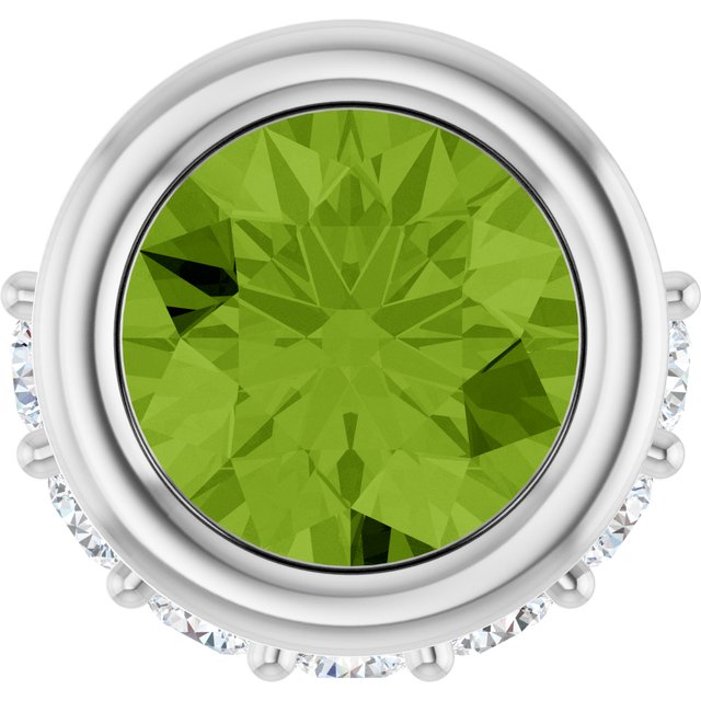 Sterling Silver Natural Peridot & 1/10 CTW Natural Diamond Pendant