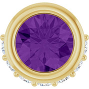 14K Yellow Natural Amethyst & 1/10 CTW Natural Diamond Pendant