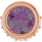 14K Rose Lab-Grown Alexandrite & 1/10 CTW Natural Diamond Pendant