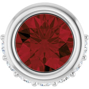 Sterling Silver Natural Mozambique Garnet & 1/10 CTW Natural Diamond Pendant