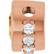 14K Rose Natural Citrine & 1/10 CTW Natural Diamond Pendant