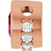 14K Rose Lab-Grown Ruby & 1/10 CTW Natural Diamond Pendant