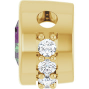 14K Yellow Lab-Grown Alexandrite & 1/10 CTW Natural Diamond Pendant