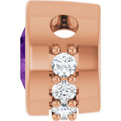 14K Rose Natural Amethyst & 1/10 CTW Natural Diamond Pendant
