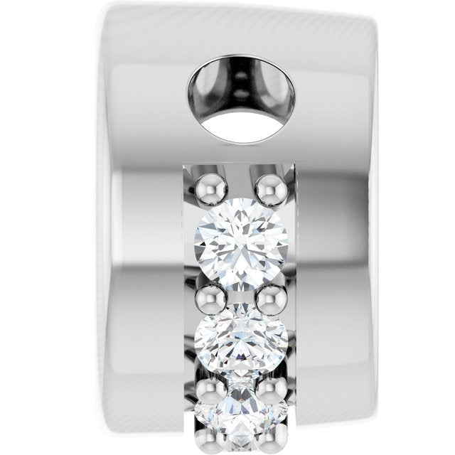 14K White 5 mm Round 1/10 CTW Natural Diamond Semi-Set Hidden Halo Pendant