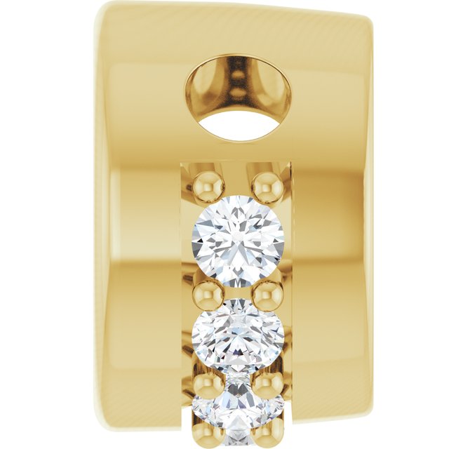 14K Yellow 5 mm Round 1/10 CTW Natural Diamond Semi-Set Hidden Halo Pendant