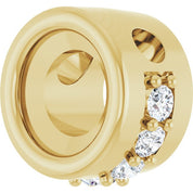 14K Yellow 5 mm Round 1/10 CTW Natural Diamond Semi-Set Hidden Halo Pendant