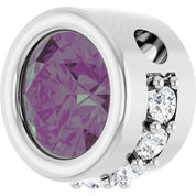 Sterling Silver Lab-Grown Alexandrite & 1/10 CTW Natural Diamond Pendant