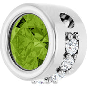 Sterling Silver Natural Peridot & 1/10 CTW Natural Diamond Pendant