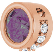 14K Rose Lab-Grown Alexandrite & 1/10 CTW Natural Diamond Pendant