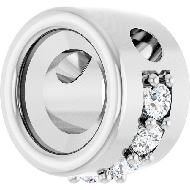 Sterling Silver 5 mm Round 1/10 CTW Natural Diamond Semi-Set Hidden Halo Pendant