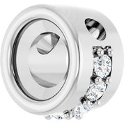 14K White 5 mm Round 1/10 CTW Natural Diamond Semi-Set Hidden Halo Pendant