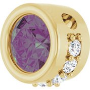 14K Yellow Lab-Grown Alexandrite & 1/10 CTW Natural Diamond Pendant