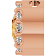 14K Rose Natural Citrine & .08 CT Natural Diamond Halo-Style Pendant