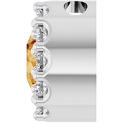 Sterling Silver Natural Citrine & .08 CT Natural Diamond Halo-Style Pendant