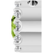 Sterling Silver Natural Peridot & .08 CT Natural Diamond Halo-Style Pendant